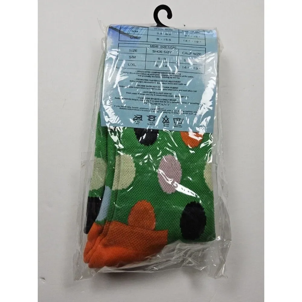 Cool Sox Compression 20-30mmHg Polka Dot Socks Size S/M
